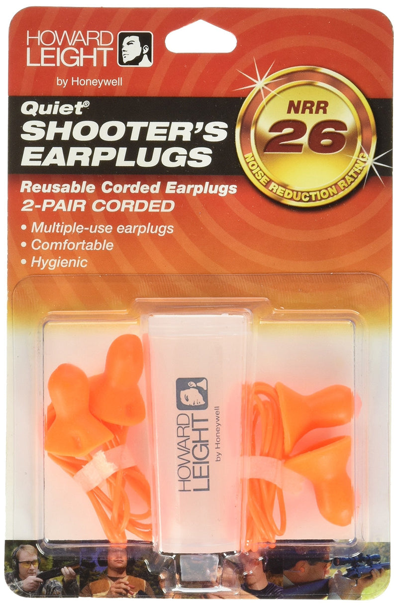 [Australia] - Howard Leight by Honeywell Quiet Corded Reusable Shooting Earplugs, 2-Pairs (R-01522) , Orange 