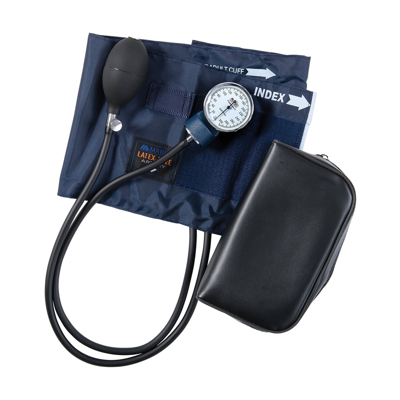 [Australia] - MABIS Precision Series Aneroid Sphygmomanometer Manual Blood Pressure Set with Calibratrated Nylon Cuff and Carrying Case, Adult Large, Latex Free 