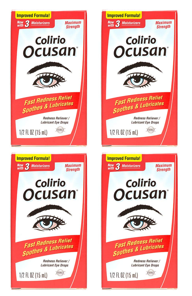 [Australia] - Ocusan Eye Drops for Red Eyes - Eye Whitener Drops for Redness Relief - Soothe Red Irritated Eyes (4 Bottles) 