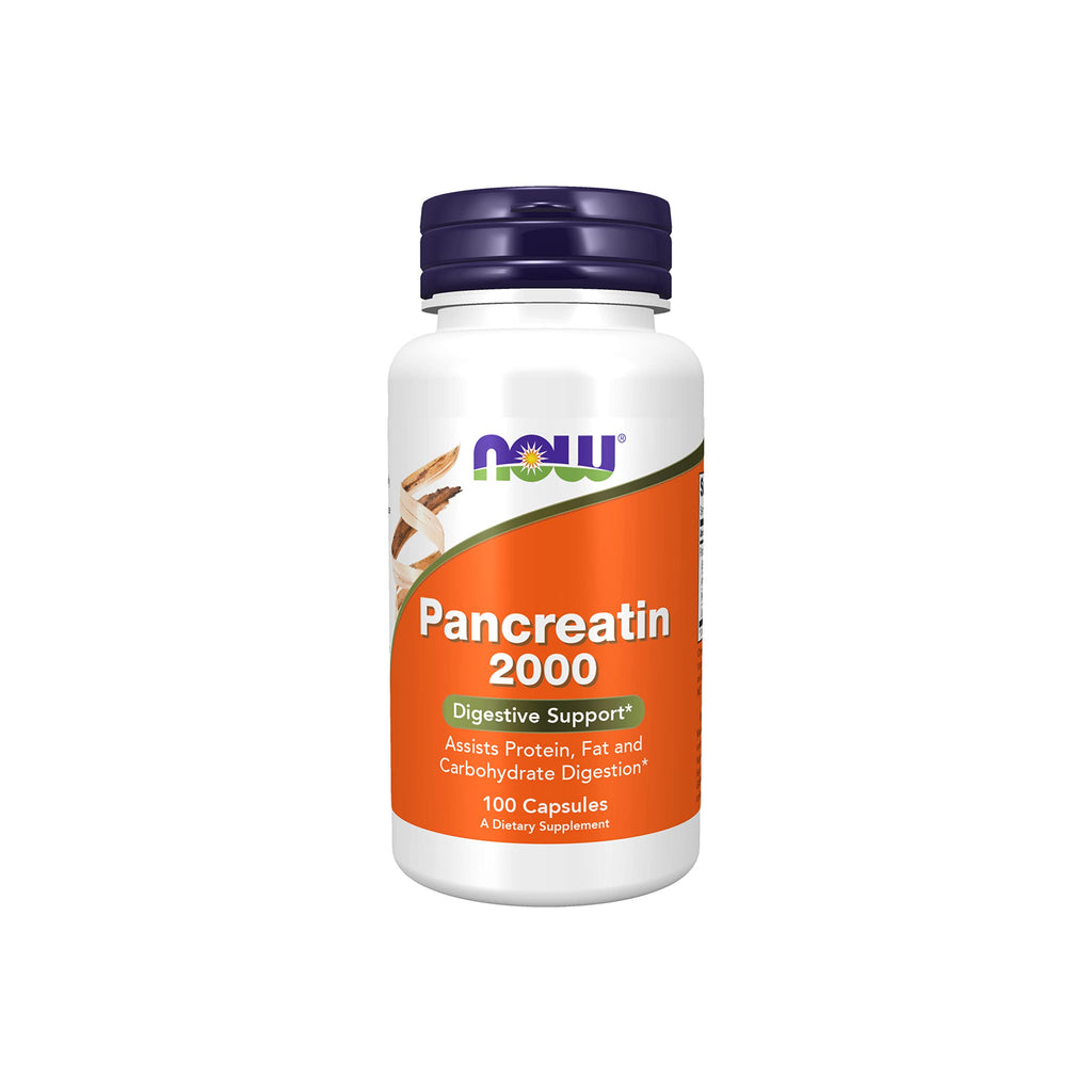 [Australia] - NOW Supplements, Pancreatin 10X 200 mg with naturally occurring Protease (Protein Digesting), Amylase (Carbohydrate Digesting), and Lipase (Fat Digesting) Enzymes, 100 Capsules 100 Count (Pack of 1) 