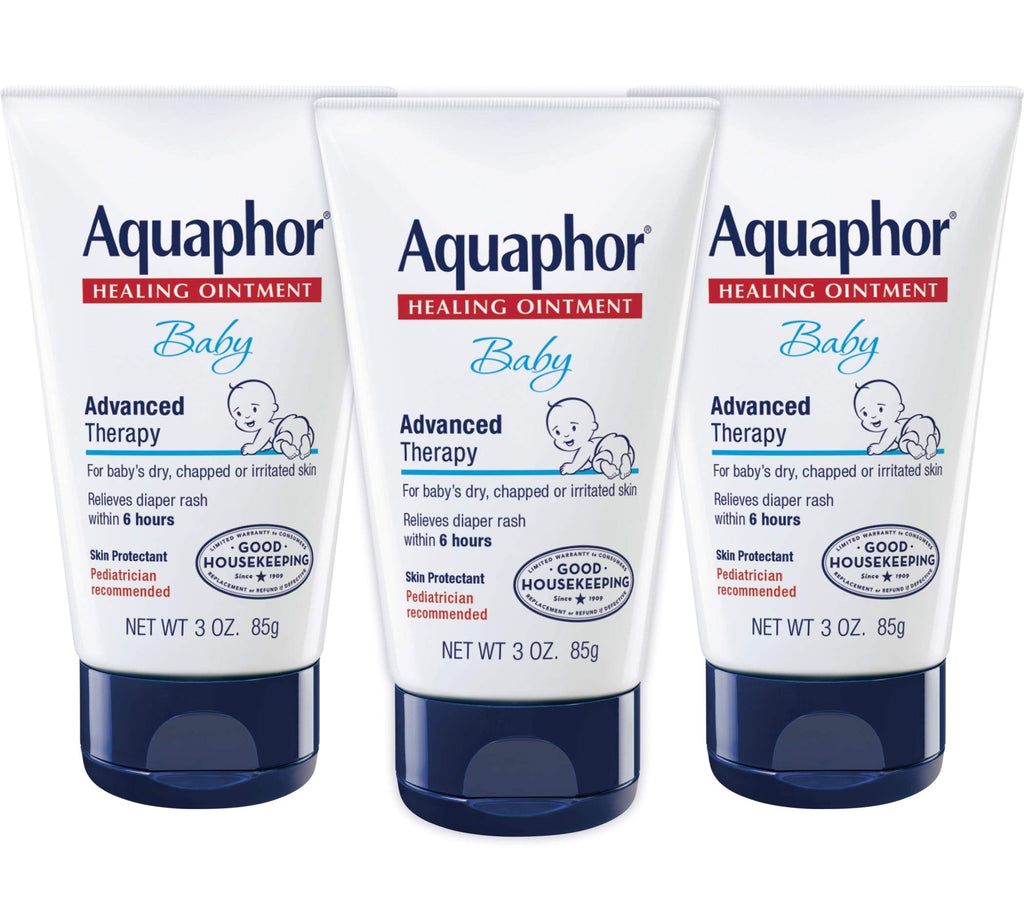 [Australia] - Aquaphor Baby Healing Ointment - Advanced Therapy for Chapped Cheeks and Diaper Rash - 3 oz. Tube (Pack of 3) 