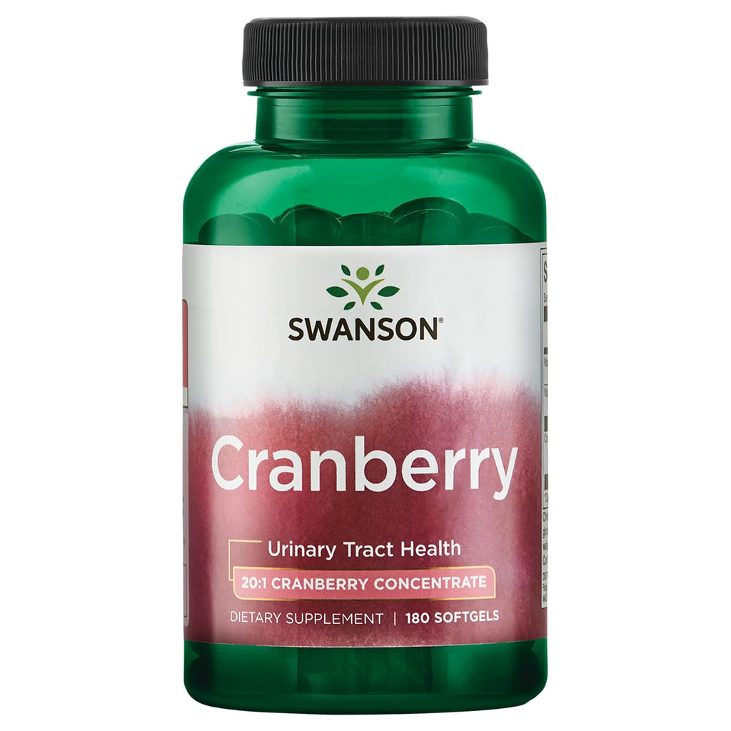 [Australia] - Swanson Cranberry - Supports Urinary Tract Health, Bladder Control, and Promotes Healthy Kidney Function - Cranberry Supplement Made with 20:1 Cranberry Juice Concentrate - (180 Softgels) 1 