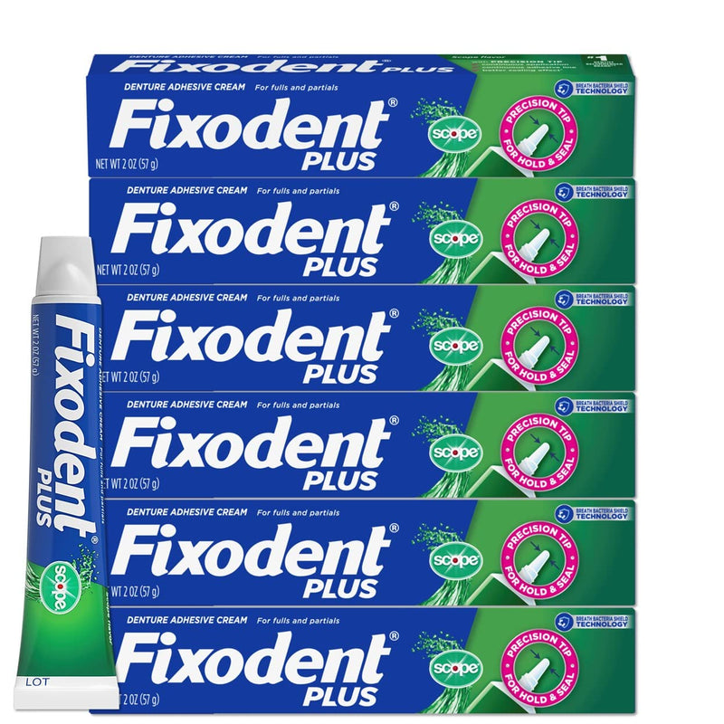 [Australia] - Fixodent Control Denture Adhesive Cream Plus Scope Flavor, 2 Oz, Pack of 6 