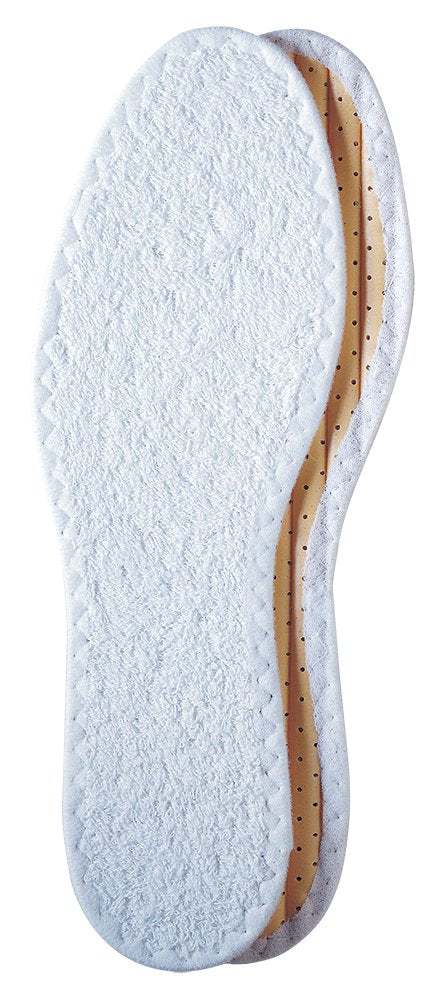 [Australia] - pedag Summer Pure Terry Cotton Insole, Handmade in Germany, Absorbs Sweat & Controls Odor Ideal for Wear Without Socks, Washable, White, US L8/EU 38, (Pack of 1) US Women8/EU 38 1 pair 