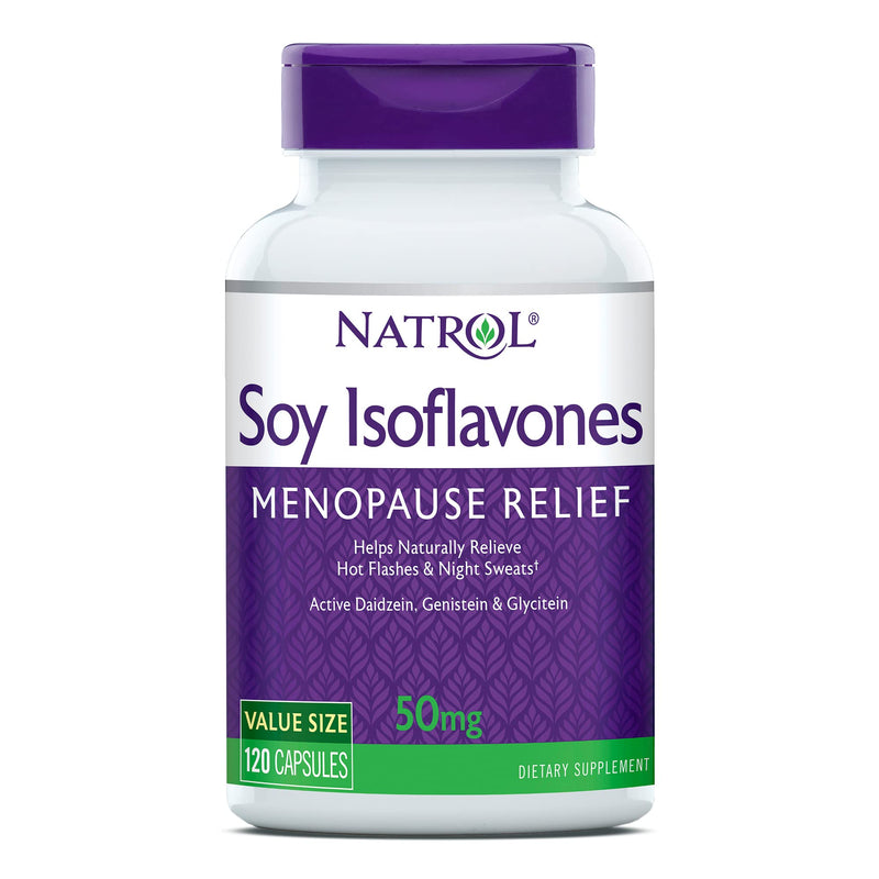 [Australia] - Natrol Soy Isoflavones Capsules, Menopause Relief, 50mg, 120 Count (Pack of 2) Purple 120 Count (Pack of 2) 