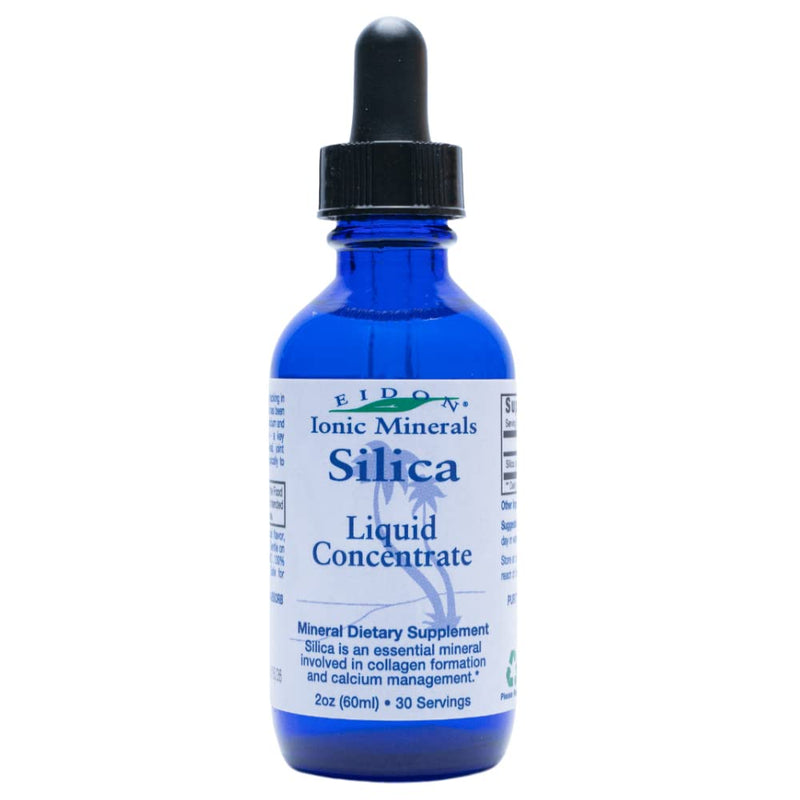 [Australia] - Eidon Liquid Silica Mineral Concentrate - Silica Supplement for Hair & Collagen Production, Vegan, Gluten-Free, Natural, Bioavailable, Ionic, No Artificial Colors or Preservatives - Silica Drops, 2 Ounce Bottle 