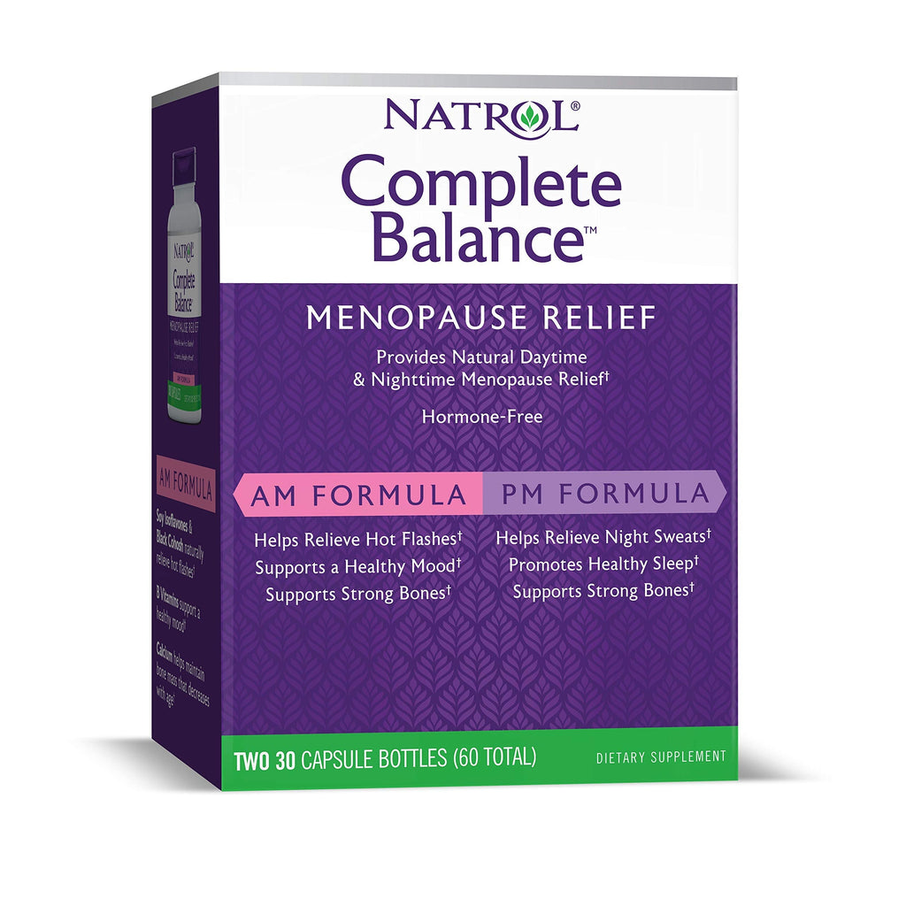 [Australia] - Natrol Complete Balance A.M./P.M. Capsules for Menopause Relief, Helps Relieve Hot Flashes and Night Sweats, Complete Day and Night Menopause Support, Provides Mood Support, 30 Count (Pack of 2) 