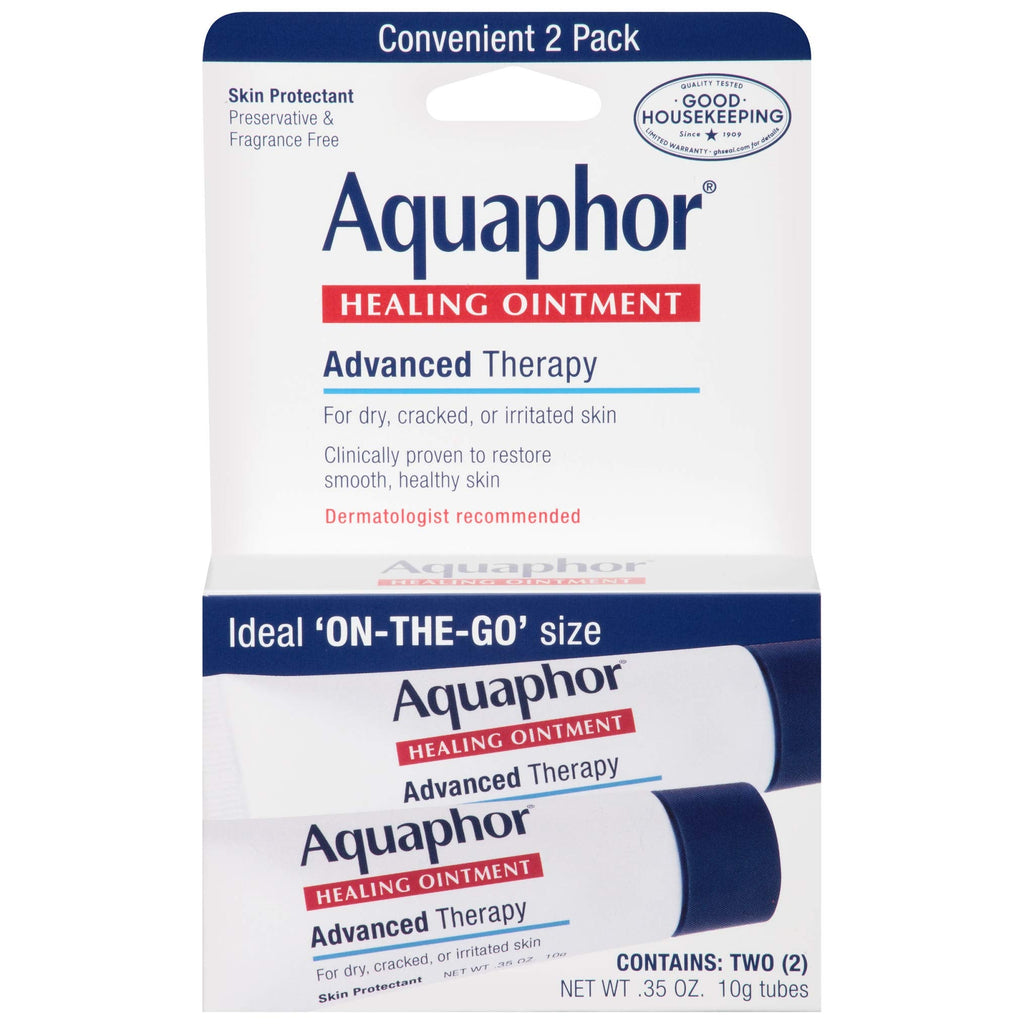 [Australia] - Aquaphor Healing Ointment Advanced Therapy Skin Protectant, Dry Skin Body Moisturizer, 0.35 Oz Tube, Pack of 2 