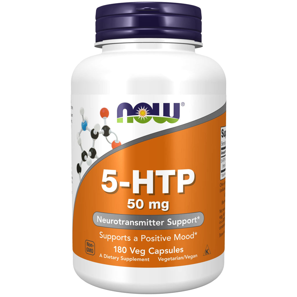 [Australia] - NOW Supplements, 5-HTP (5-hydroxytryptophan) 50 mg, Neurotransmitter Support*, 180 Veg Capsules 