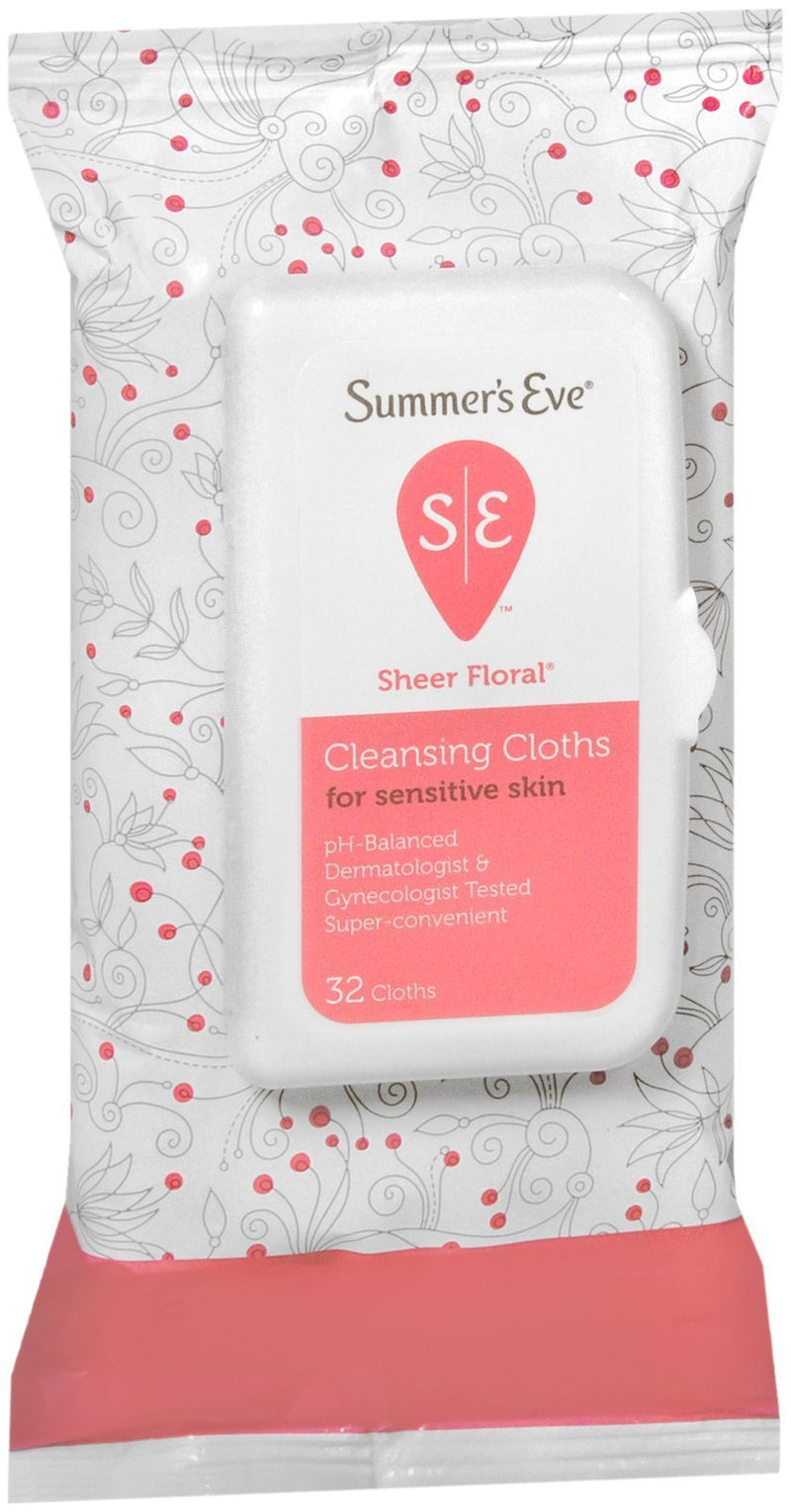 [Australia] - Summer's Eve Cleansing Cloths for Sensitive Skin, Floral - 32 ct 