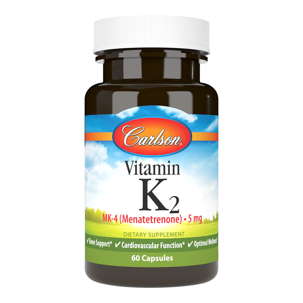 [Australia] - Carlson - Vitamin K2, MK-4 (Menatetrenone), Vitamin K Supplement, Bone & Heart Health, K2 Vitamin, Soy-free, 60 capsules 60 Count (Pack of 1) 