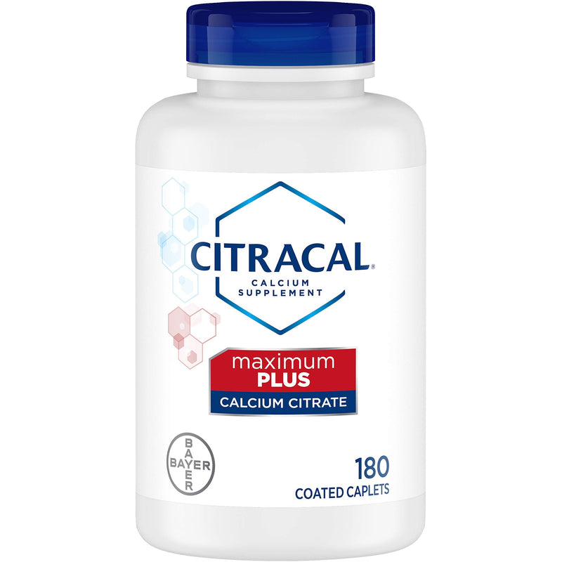 [Australia] - Citracal Maximum Plus Highly Soluble, Easily Digested, 630 mg Calcium Citrate With 1000 IU Vitamin D3, Bone Health Supplement for Adults, Caplets, 180 Count 