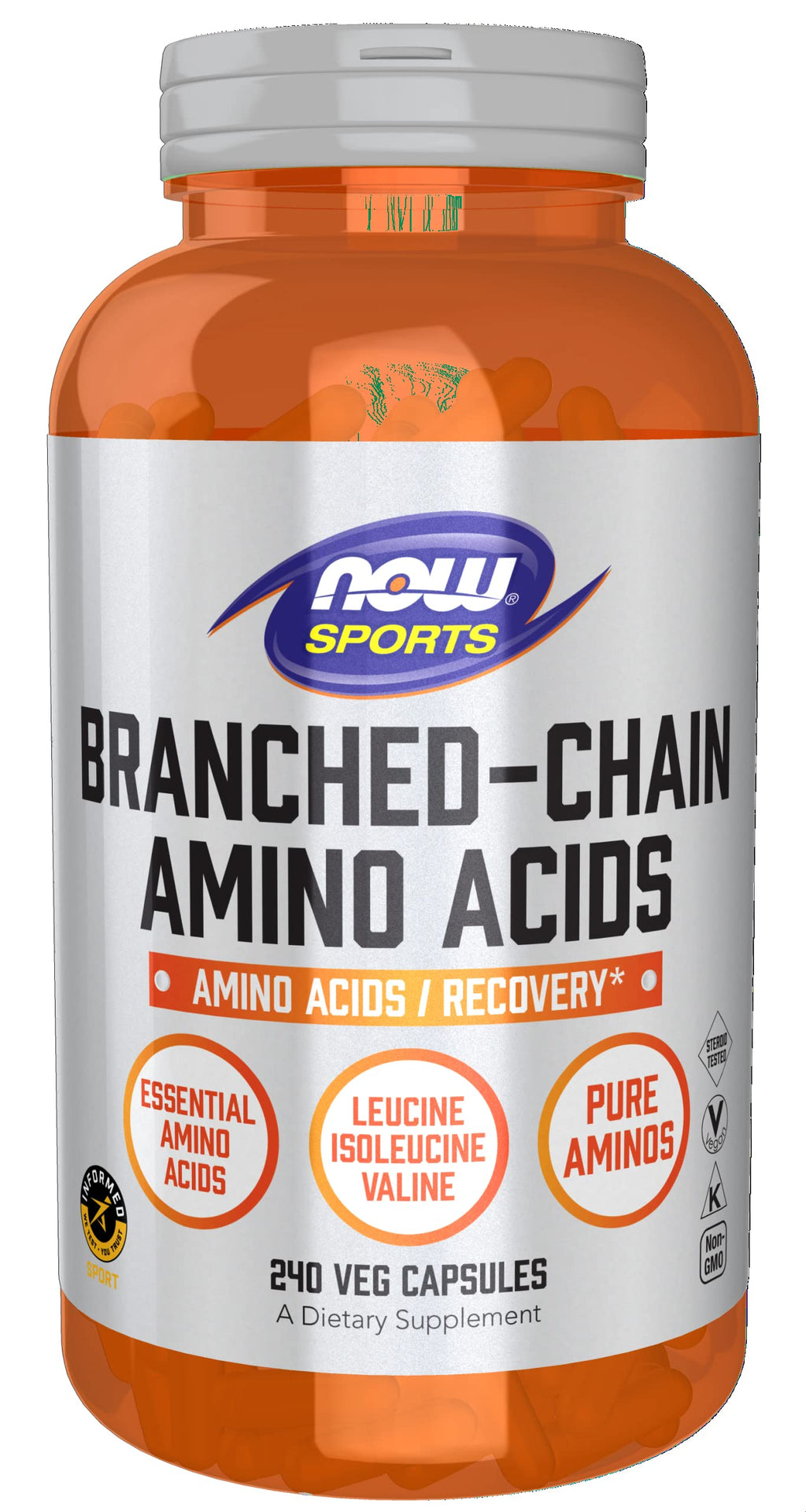 [Australia] - NOW Sports Nutrition, Branched Chain Amino Acids, With Leucine, Isoleucine and Valine, 240 Veg Capsules 
