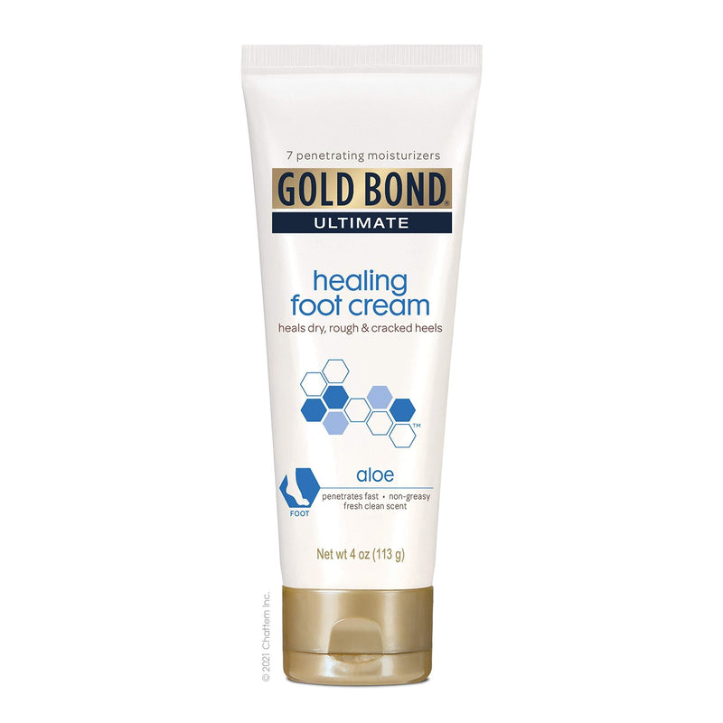 [Australia] - Gold Bond Ultimate Healing Foot Cream with Aloe 4 oz. (Pack of 4), Heals Dry, Rough Heels 4 Ounce (Pack of 4) 
