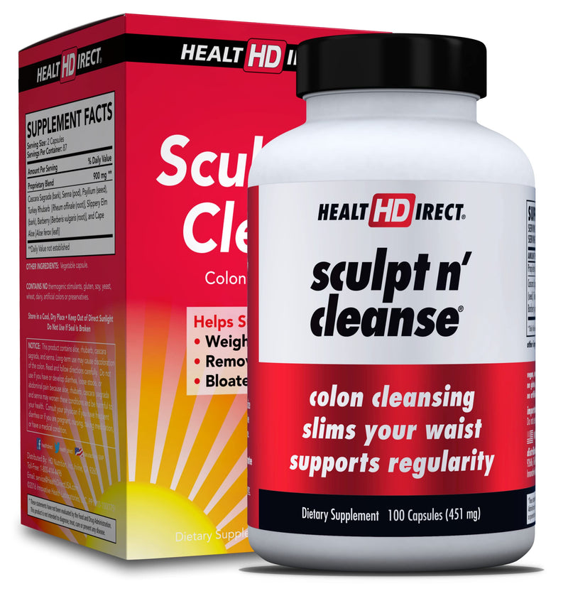 [Australia] - Sculpt n' Cleanse 100ct: Colon Cleanse, Detox, Weight Loss & Increased Energy Supplement | Vegan | Non GMO 100 Count (Pack of 1) 