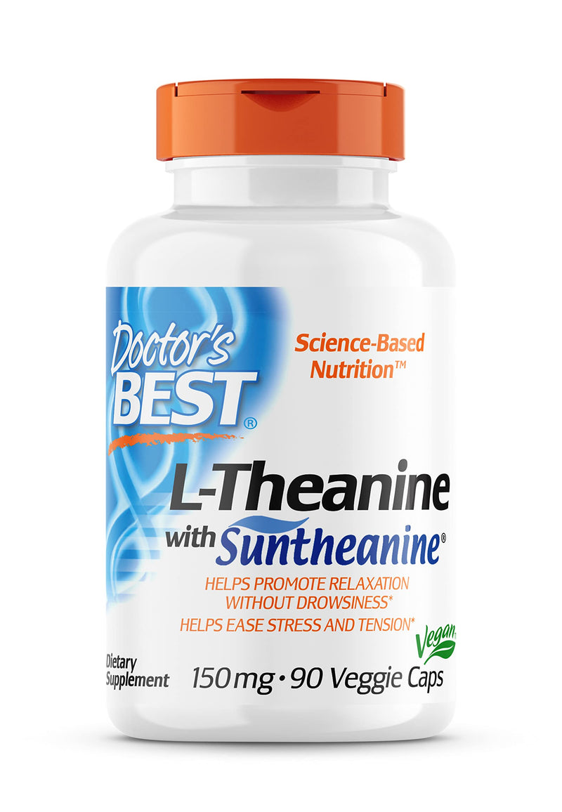[Australia] - Doctor's Best L-Theanine Contains Suntheanine, Helps Reduce Stress & Sleep, Non-GMO, Gluten Free, Vegan, 150 mg 90 Veggie Caps (DRB-00197) 