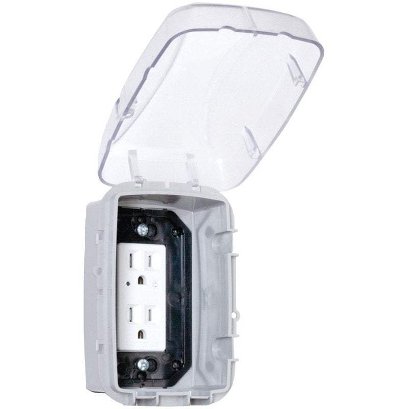 [Australia] - Intermatic WP3100C Plastic In-Use Weatherproof Cover, Single-Gang, Vrt/Hrz, 2.75" Clear 