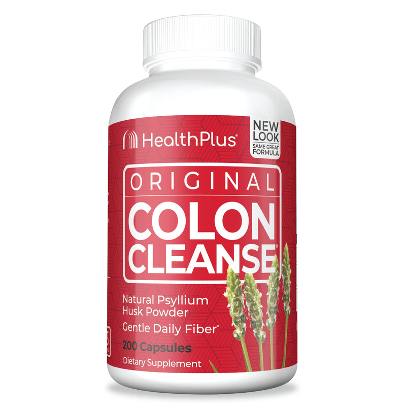 [Australia] - Health Plus Colon Cleanse - Natural Daily Fiber - Gluten Free, Detox, Heart Healthy (200 Capsules, 33 Servings) 