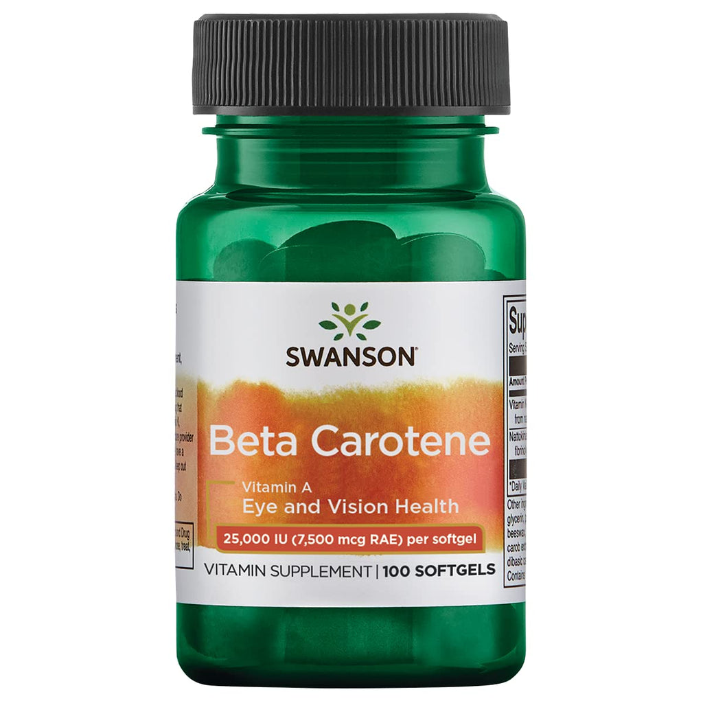 [Australia] - Swanson Beta-Carotene (Vitamin A) 25000 Iu (7500 mcg) 100 Sgels 100 Count (Pack of 1) 