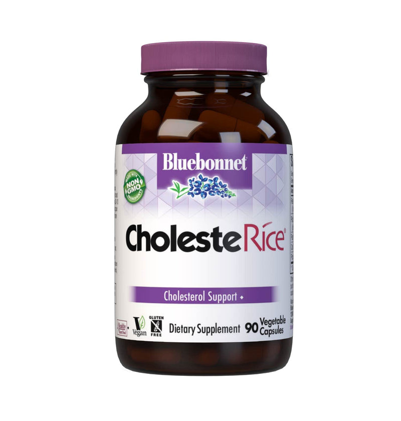 [Australia] - Bluebonnet Nutrition CholesteRice Vegetable Capsules, Red Yeast Rice, Plant Sterols, Pantethine, CoQ10, Policosanol, Vegan, Vegetarian, Non GMO, Gluten Free, Milk Free, SOY-FREE, 90 Vegetable Capsules 90 Count (Pack of 1) 