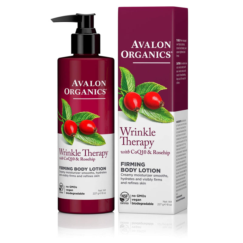 [Australia] - Avalon Organics Firming Body Lotion, Wrinkle Therapy with CoQ10 & Rosehip, 8 Oz 