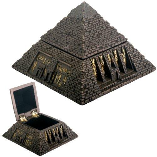 [Australia] - Egyptian Small Bronze Pyramid Trinket Box Egypt Jewelry Container 