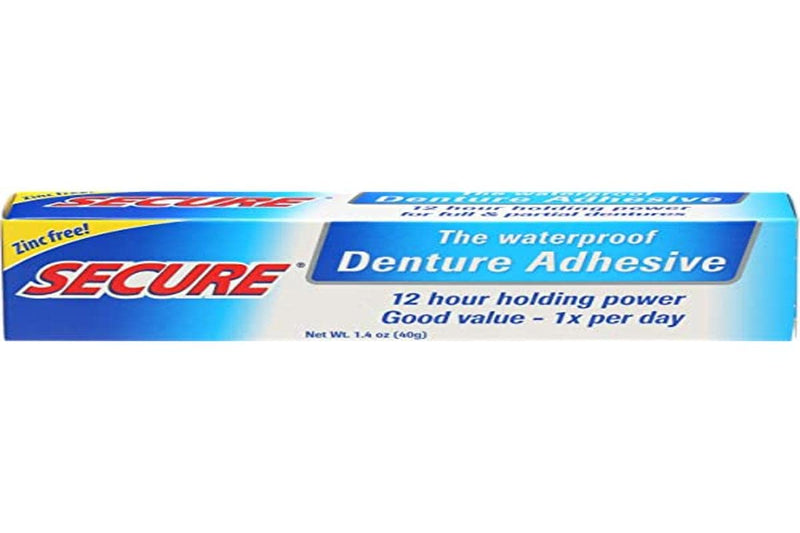[Australia] - Secure Waterproof Denture Adhesive - Zinc Free - Extra Strong Hold For Upper, Lower or Partials - 1.4 oz 