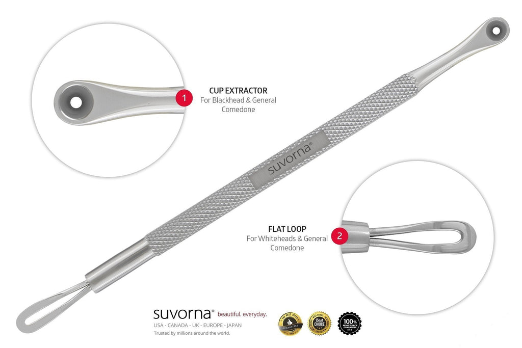[Australia] - Suvorna Skinpal s60 Whitehead & Blackhead Remover, Cleaner & Comedone Extractor 2in1. Made with Dermatologist Grade Surgical Steel. Approved by Best aestheticians, Comes with Product guide & Warranty. 