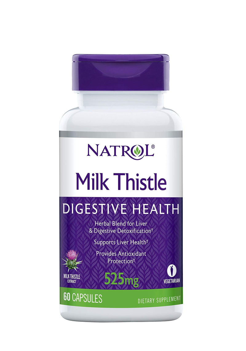 [Australia] - Natrol Milk Thistle Advantage V-Caps, 525mg, 60 Count 60 Count (Pack of 1) 