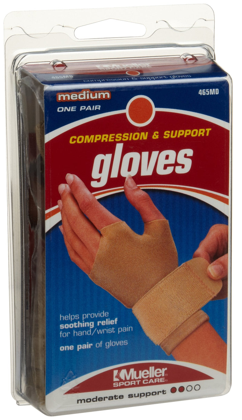 [Australia] - Mueller Compression & Support Gloves, Medium, 1-Count Packages (Pack of 2) 