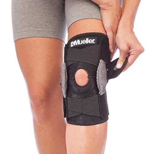 [Australia] - Mueller Sports Medicine Adjustable Hinged Knee Brace, Black/Gray, One Size Fits Most 