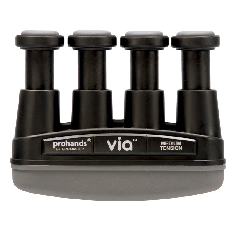 [Australia] - PROHANDS VIA Hand Exerciser, Finger Exerciser (Hand Grip Strengthener), Spring-Loaded, Finger-Piston System, Isolate and Exercise Each Finger 6 lb (Medium Tension) Black - Via 