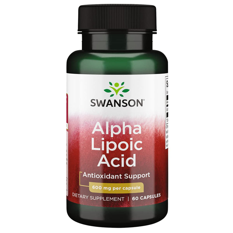 [Australia] - Swanson Alpha Lipoic Acid - Natural Supplement Supporting Healthy Blood Pressure Levels Already Within a Normal Range - Promotes Carbohydrate Metabolism - (60 Capsules, 600mg Each) 1 