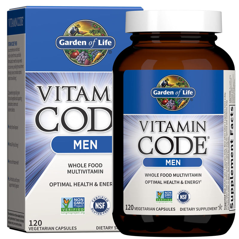 [Australia] - Garden of Life Vitamin Code Whole Food Multivitamin for Men, Fruit & Veggie Blend and Probiotics for Energy, Heart, Prostate Health, 120 Count 120 Count (Pack of 1) 