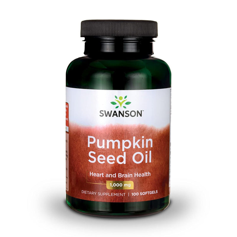 [Australia] - Swanson Pumpkin Seed Oil - Supports Brain Health, Heart Health, Prostate Health, and More - Combination Herbal Supplement with High Bioavailable EFAs - (100 Softgel Capsules, 1000mg Each) 1 