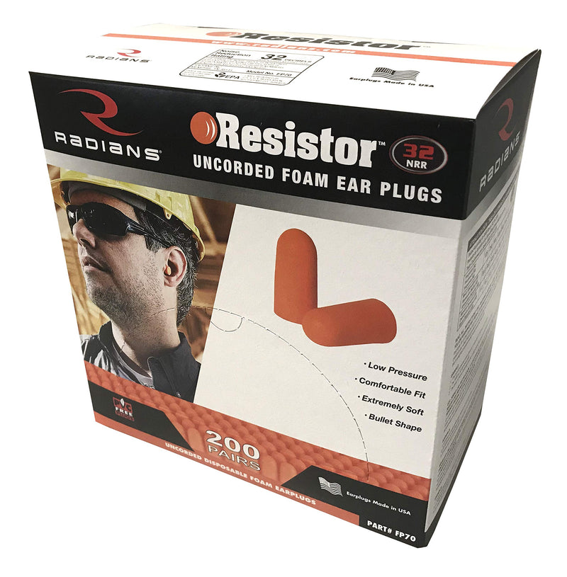 [Australia] - Radians Foam Earplugs, 200 Pairs, NRR 32 
