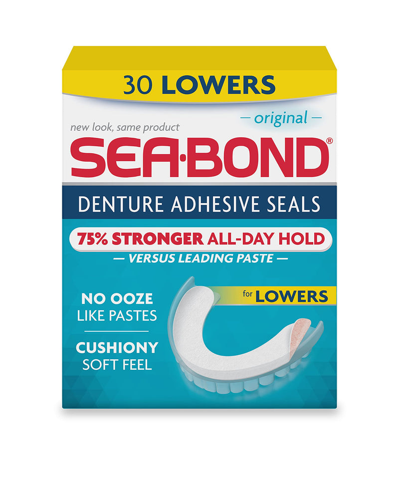[Australia] - Sea Bond Secure Denture Adhesive Seals Lowers Original, Zinc Free, All Day Hold, Mess Free, 30 Count 