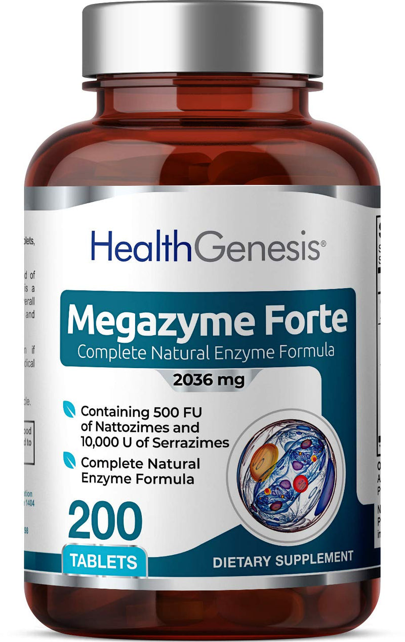 [Australia] - Megazyme Forte 200 Tablets - Natural Plant Proteolytic Enzymes Nattozimes Serrazimes Supports Digestive System Immune Health 