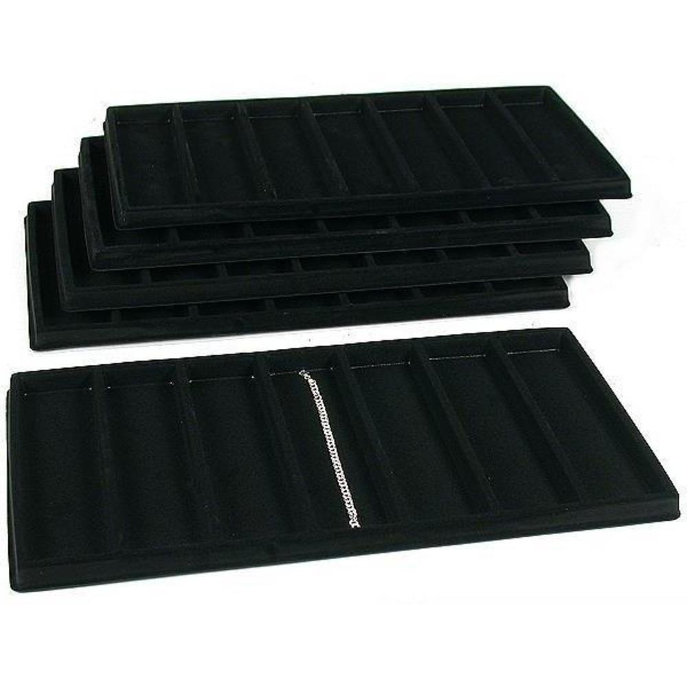 [Australia] - 5 Black 7 Slot Bracelet Watch Display Tray Inserts Showcase Units 