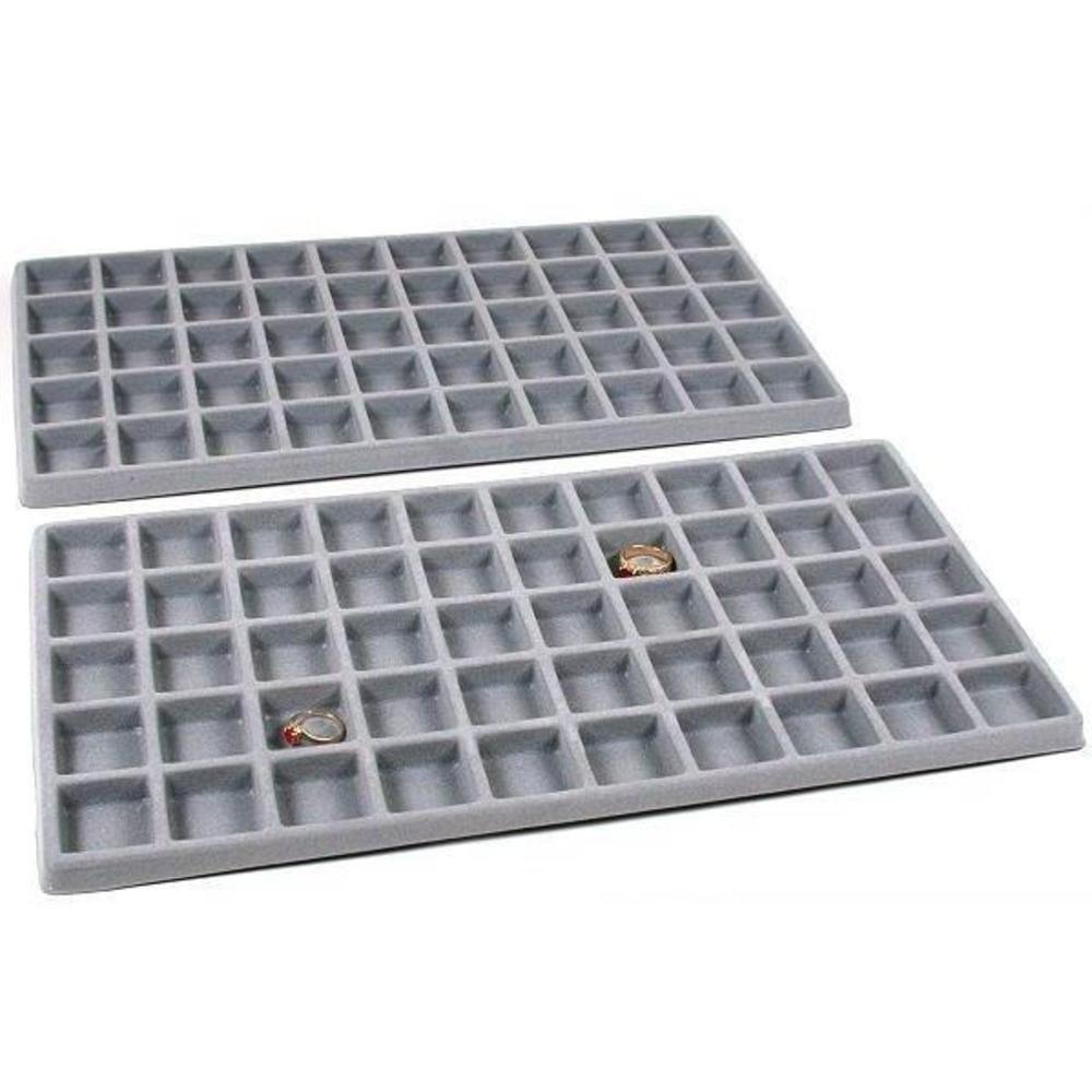 [Australia] - FindingKing 100 Slot Pendant Jewelry Showcase Gray Display Tray 