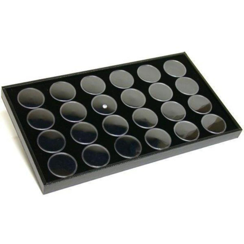[Australia] - FindingKing 24 Black Foam Gem Stone Jars Box Storage Display Tray 