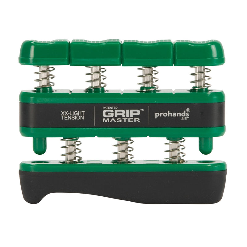 [Australia] - PROHANDS Gripmaster Hand Exerciser, Finger Exerciser (Hand Grip Strengthener), Spring-Loaded, Finger-Piston System, Isolate & Exercise Each Finger 1.5 lb (XX-Light Tension) Green - Gripmaster 