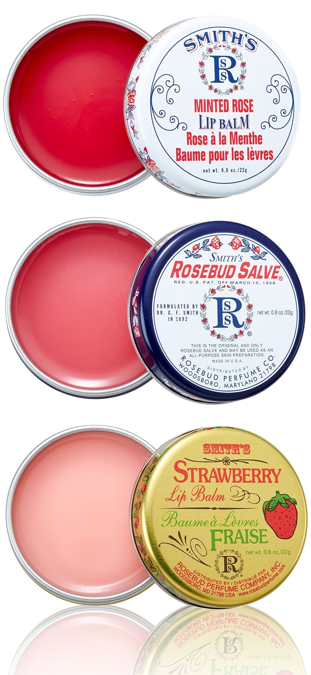 [Australia] - Rosebud Three Lavish Layers Lip Balm, 0.8 Ounce Assorted 