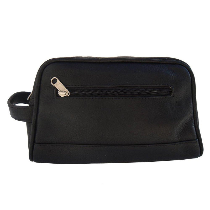 [Australia] - Piel Leather Top Zip Toiletry Kit, Black, One Size 