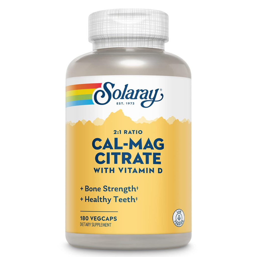 [Australia] - Solaray Calcium Magnesium Citrate 2:1 w/Vitamin D-3, 30 Serv, 180 Caps 