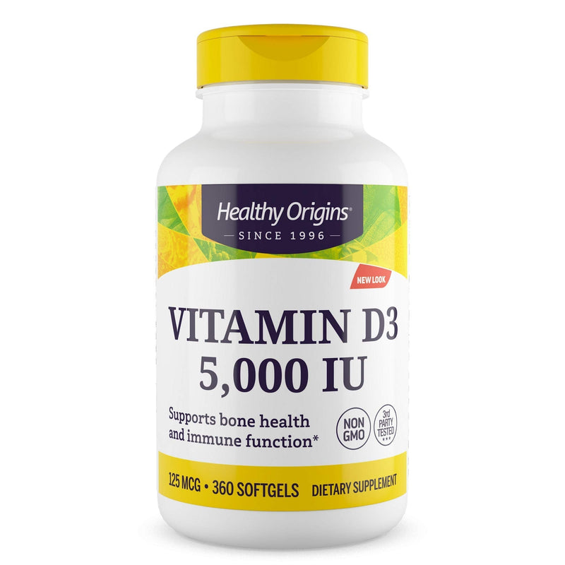 [Australia] - Healthy Origins Vitamin D3 5, 000 IU (Non-GMO), 360 Softgels 360 Count (Pack of 1) 