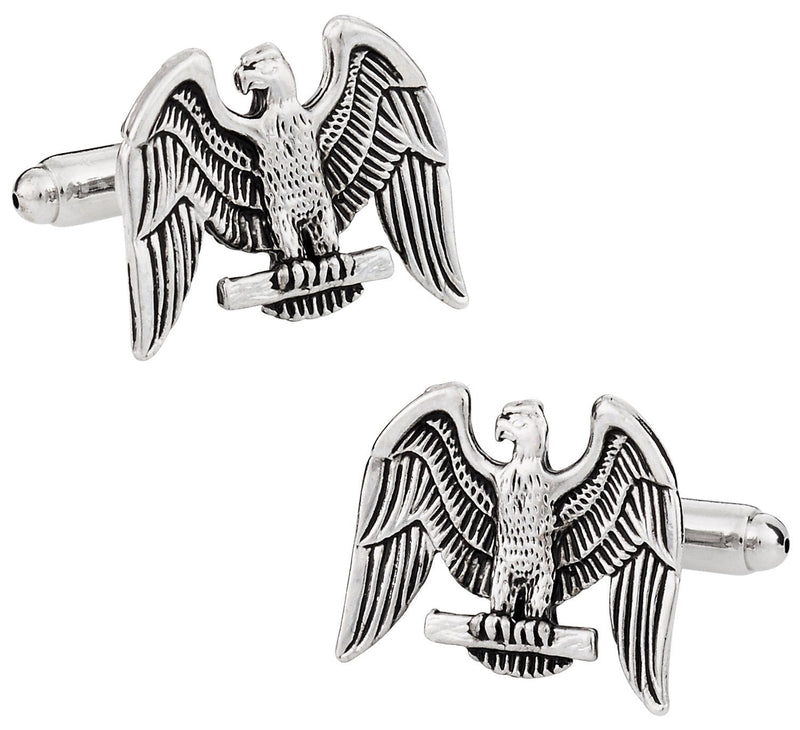 [Australia] - Cuff-Daddy Silver American Eagle Patriotic Cufflinks with Presentation Box 