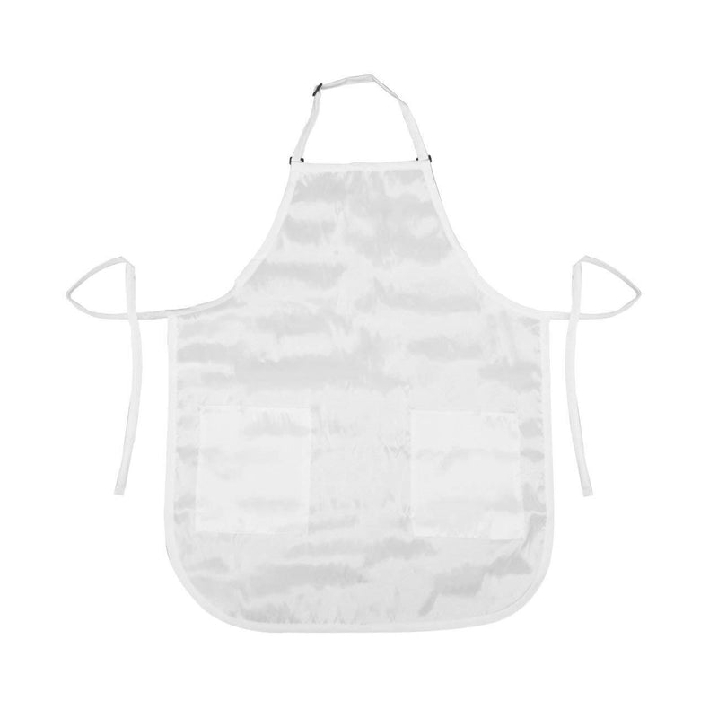 [Australia] - Betty Dain Luminous Salon Stylist Apron, Classic Design, Bottom Zipper Pockets, Adjustable Neck Strap, Lightweight, Water-Resistant Poly Nylon Blend Repels Hair, Easy Care, White 