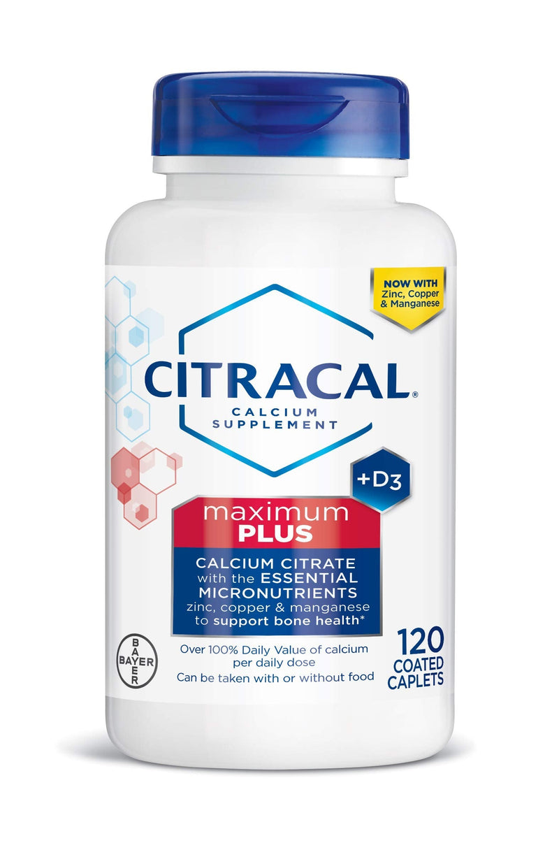 [Australia] - Citracal Maximum Plus, Highly Soluble, Easily Digested, 630 mg Calcium Citrate With 1000 IU Vitamin D3, Bone Health Supplement for Adults, Caplets, 120 Count 