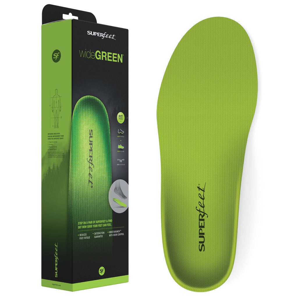 [Australia] - Superfeet Unisex-Adult wideGREEN High Arch Support Wide Orthotic Inserts for Wide Feet Extra Wide Shoes Green 11.5-13 Men / 12.5-14 Women 